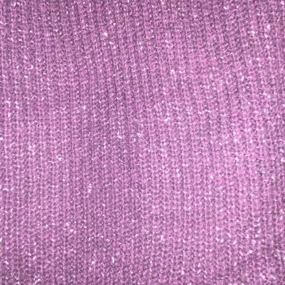 LOFT COZY PURPLE FLECKED RUFFLE COLLAR SWEATER - Picture 2 of 3